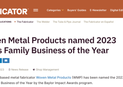 Woven Metal Products named 2023 Texas Family Business of the Year
